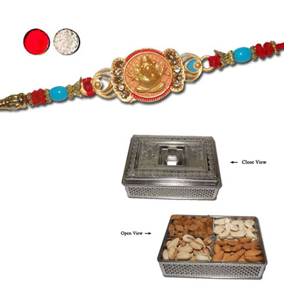 "Rakhi - FR- 8400 A (Single Rakhi),  Muskan Dry Fruit Box - Code DFB6000 - Click here to View more details about this Product